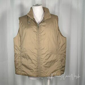 Villager by Liz Clairborne Sherpa Lined Vest Size 2 Tan